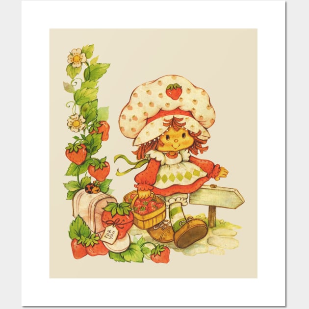 Vintage Strawberry For You Wall Art by fatkahstore